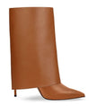 Load image into Gallery viewer, Miranda Fold Over Shin High Faux Leather and Suede Boots