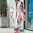 Load image into Gallery viewer, Calypso Spring-Summer Button down Floral Maxi Long sleeve Dress