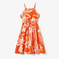 Load image into Gallery viewer, Family Matching Orange Beach Shirt & Floral Strap Dress Sets