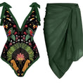 Load image into Gallery viewer, Victoria Vintage Print Deep V One Piece Swimsuit One-pieces Swimwear and or Sarong