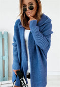 Load image into Gallery viewer, Melismae Oversized Solid Color Batwing Sleeve Open Style Hooded Sweater Knitted Cardigan