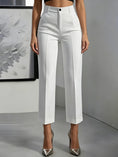 Load image into Gallery viewer, white tailored trousers women structured pants formal outfit