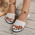 Load image into Gallery viewer, white slide sandals women pearl gold ankle accent summer sandal