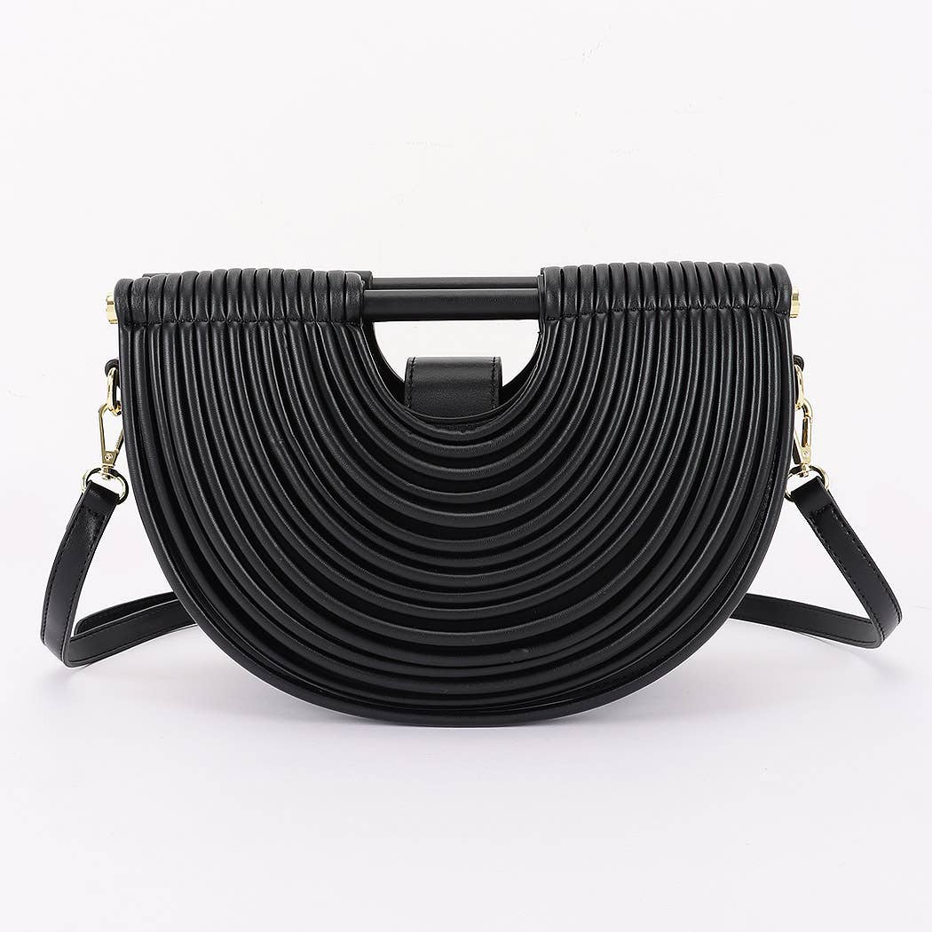 Metallic Faux Leather Noodle Bag