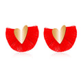 Load image into Gallery viewer, Britania Bohemian Fan-shaped Heart Tassel Earrings Ethnic Style
