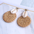 Load image into Gallery viewer, Tara Women's Open Flower Multi-layer Wooden Rattan Earrings
