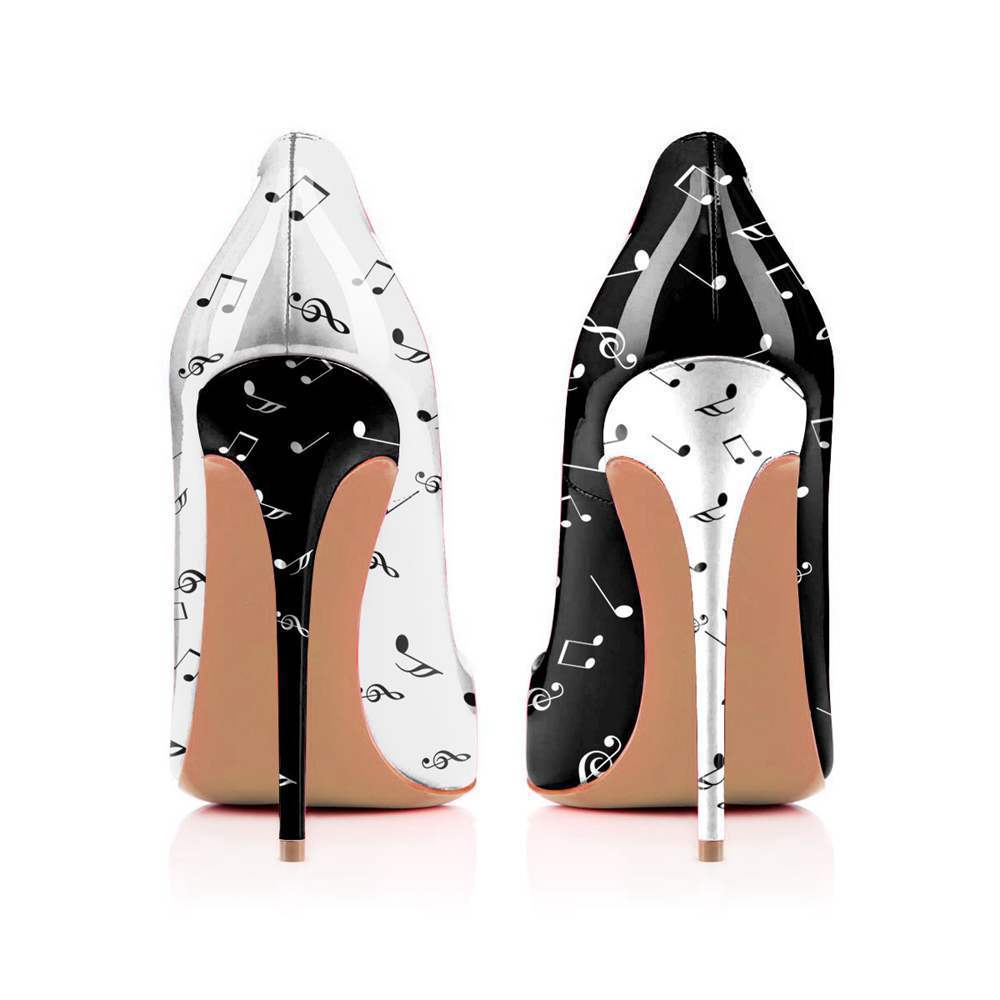 Symphora Patent Leather Music Notes Stilettos