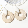 Load image into Gallery viewer, Zari Wooden Thread Round Stud Earrings
