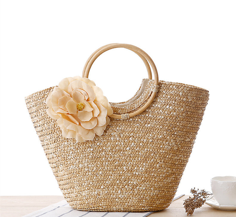 Asha Straw Beach Bag Handbag