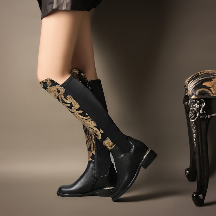 Azuraia Knight Cowhide Leather Boots