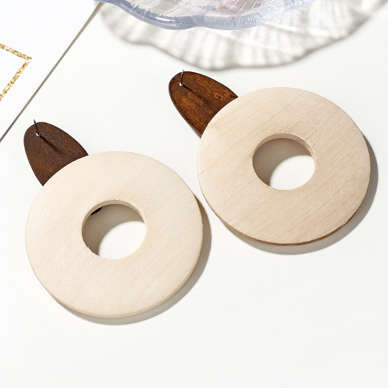 Zari Wooden Thread Round Stud Earrings