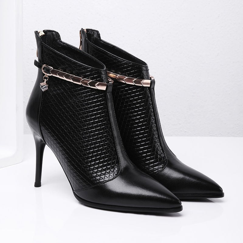 Alara Pointed Back Zipper Stiletto High Heel Boots