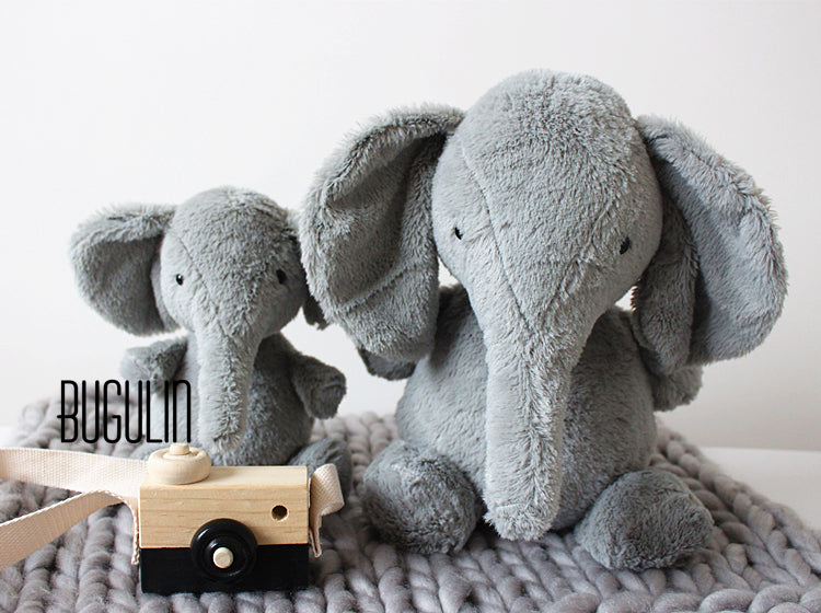 Super Soft Gray Plush Elephant Sleeping  Animal