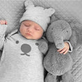 Load image into Gallery viewer, Super Soft Gray Plush Elephant Sleeping  Animal
