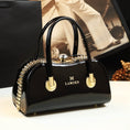 Load image into Gallery viewer, Sade Patent Leather Bag with Gold Details
