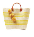 Load image into Gallery viewer, Zuri Bohemian Vacation Striped Pompom Rattan Grass Summer Bag for Women
