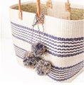 Load image into Gallery viewer, Zuri Bohemian Vacation Striped Pompom Rattan Grass Summer Bag for Women
