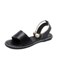 Load image into Gallery viewer, Kenya Open Toe Pearl and Gold Sandals Flats Ankle Metallic Ring Slides Comfort Walking Shoes
