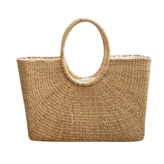 Woven Straw Summer Beach Tote Bag