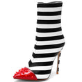 Load image into Gallery viewer, Azelie Studded Striped Ankle Boot | Bold Designer Heels
