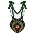 Load image into Gallery viewer, Victoria Vintage Print Deep V One Piece Swimsuit One-pieces Swimwear and or Sarong
