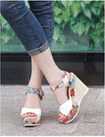 Load image into Gallery viewer, Florian Floral Wedge High Heel Women's Sandals
