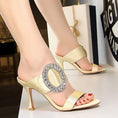 Load image into Gallery viewer, Lola Satin Diamond Buckle Sandals Heels
