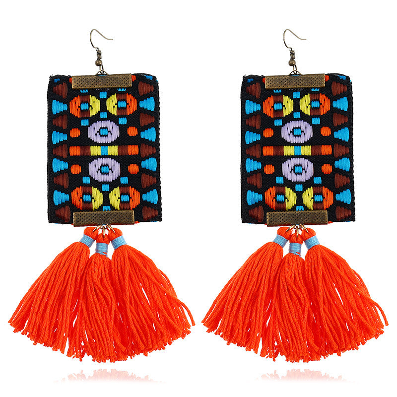 Nia Tribal Tassel Earrings