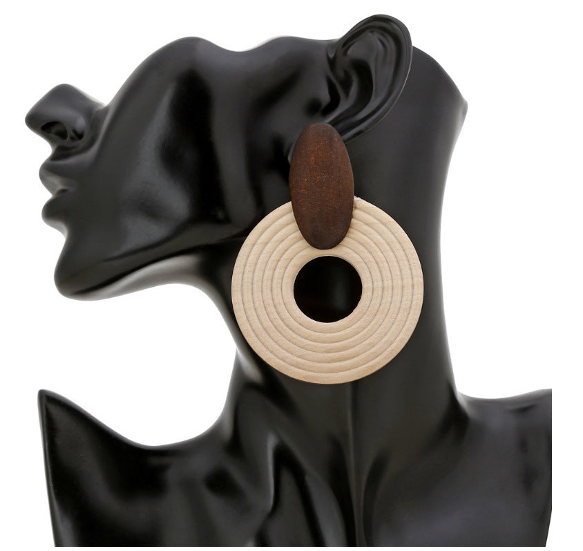 Zari Wooden Thread Round Stud Earrings