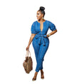 Load image into Gallery viewer, Kamara Women's Blue Washed Denim Jumpsuit
