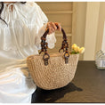 Load image into Gallery viewer, Ophelia Straw Woven Beach Vacation Handbag Large Capacity Casual Semicircle
