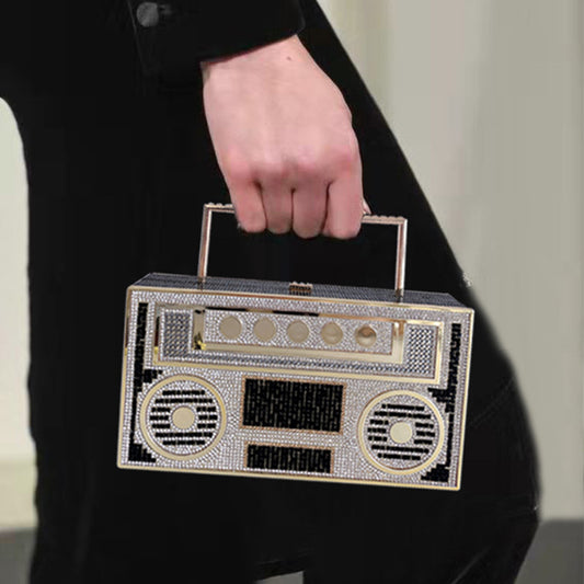 Roxy Rhinestone Boom Box Handbag