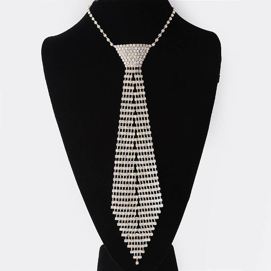 Bejeweled Necktie Statement Necklace