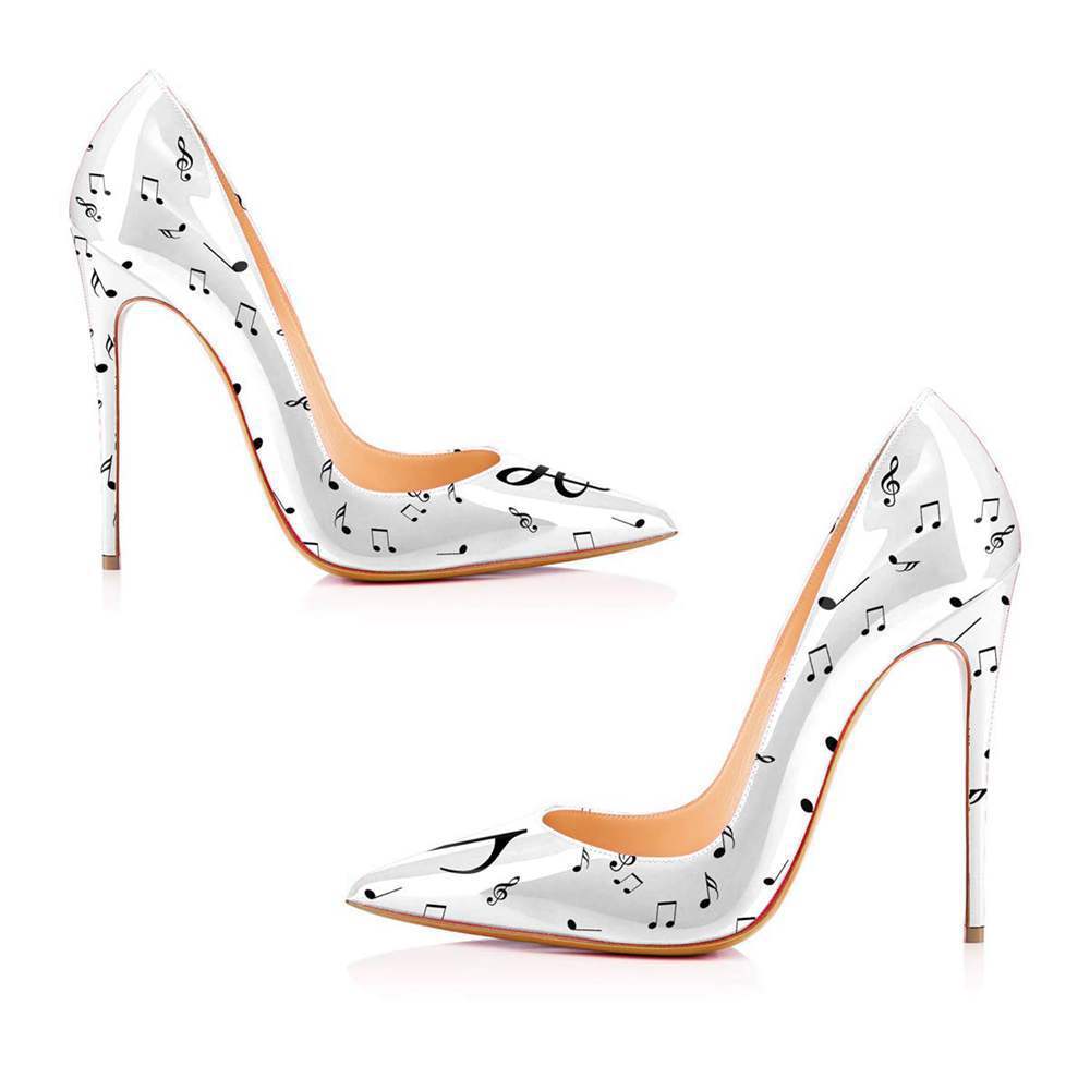 Symphora Patent Leather Music Notes Stilettos