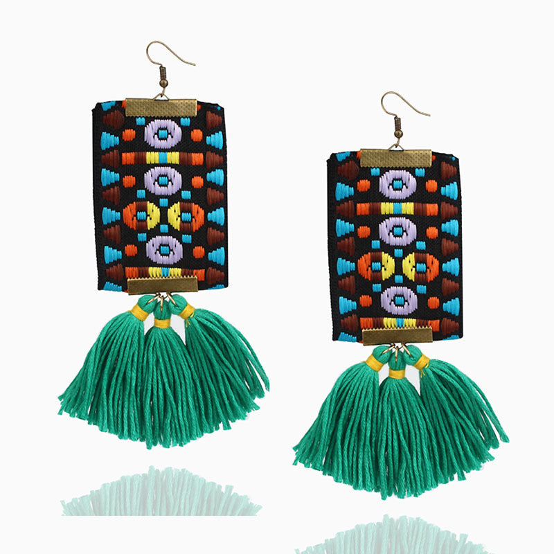 Nia Tribal Tassel Earrings