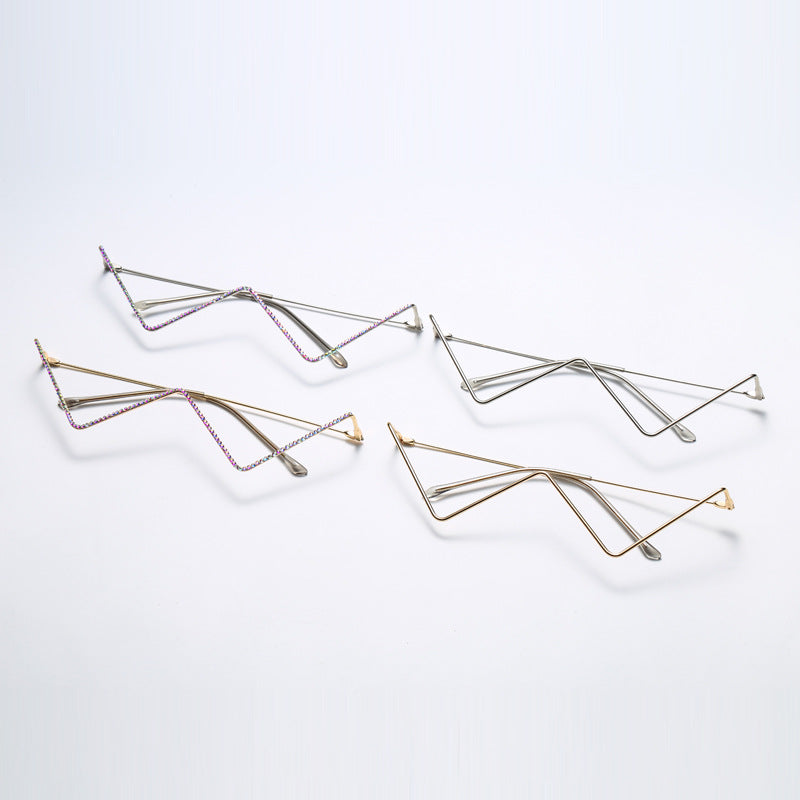 statement geometric glasses with crystal detail luxury fashion eyewear