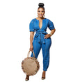 Load image into Gallery viewer, Kamara Women's Blue Washed Denim Jumpsuit
