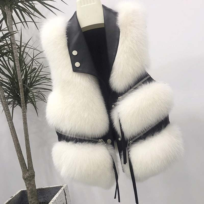 Lyxira Women's Fashion Faux Fur Vest Coat