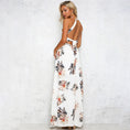 Load image into Gallery viewer, White Floral Halter High Slit Maxi Dress
