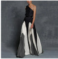 Load image into Gallery viewer, Maya One Shoulder Color Blocking Pleated Maxi Gown
