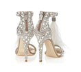 Load image into Gallery viewer, Pavina Rhinestone Bridal Feather Sandals
