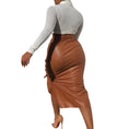 Load image into Gallery viewer, Tatihanna Faux Leather Pencil Bodycon Hi-Low Midi Skirt
