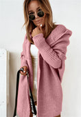 Load image into Gallery viewer, Melismae Oversized Solid Color Batwing Sleeve Open Style Hooded Sweater Knitted Cardigan
