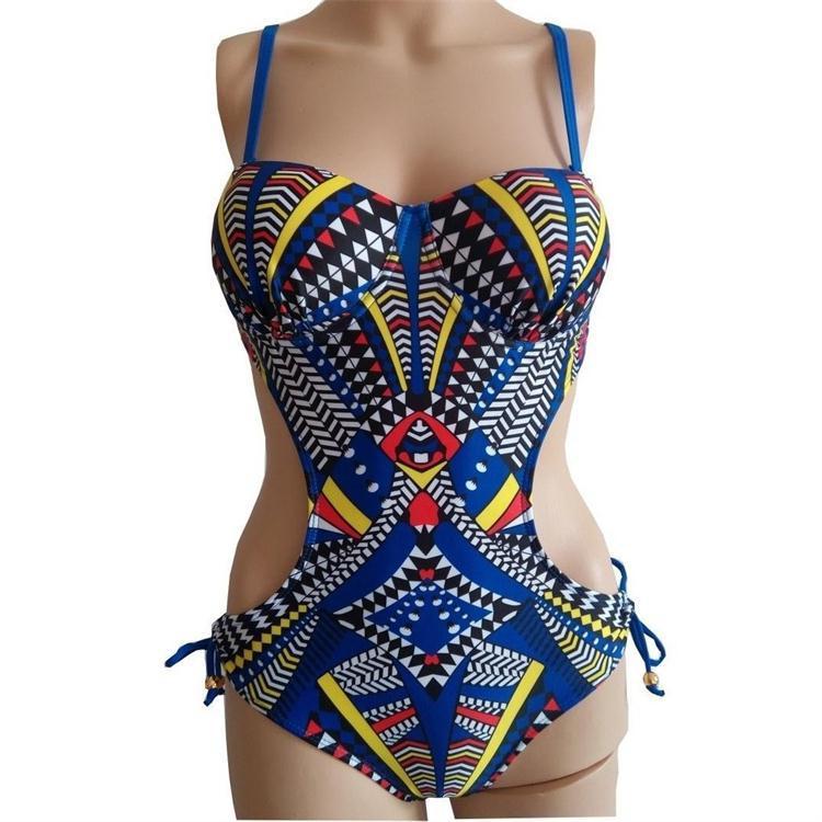 Amarilla Tribal Women's Printed One-Piece Bikini Swimsuit