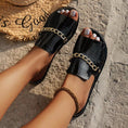 Load image into Gallery viewer, Athenian Pattern Chains Sandals Summer Open Flat Slides Shoes Women Casual Vacation Beach Slippers
