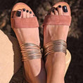 Load image into Gallery viewer, Aria Gold Strappy Flat Sandals for Women | Elegant Summer Slide Sandals
