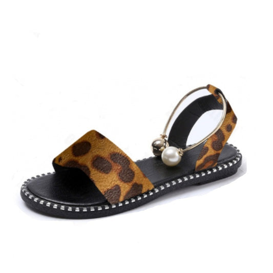 Kenya Open Toe Pearl and Gold Sandals Flats Ankle Metallic Ring Slides Comfort Walking Shoes