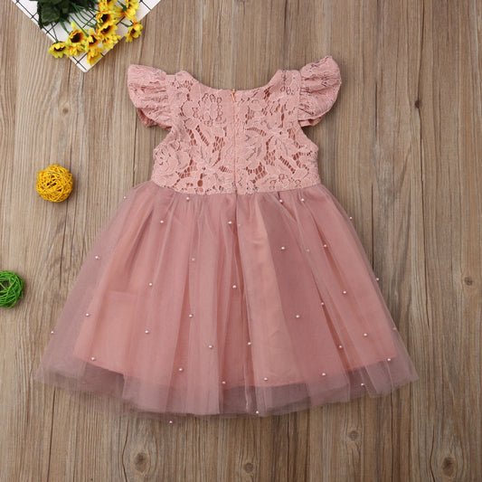 Brittany Lace and Pearls Princess Formal Dress