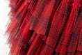 Load image into Gallery viewer, Rythmera Plaid Asymmetric Layered High Low Tulle Skirt
