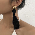 Load image into Gallery viewer, Cora Bohemian Shield Tassel Earrings
